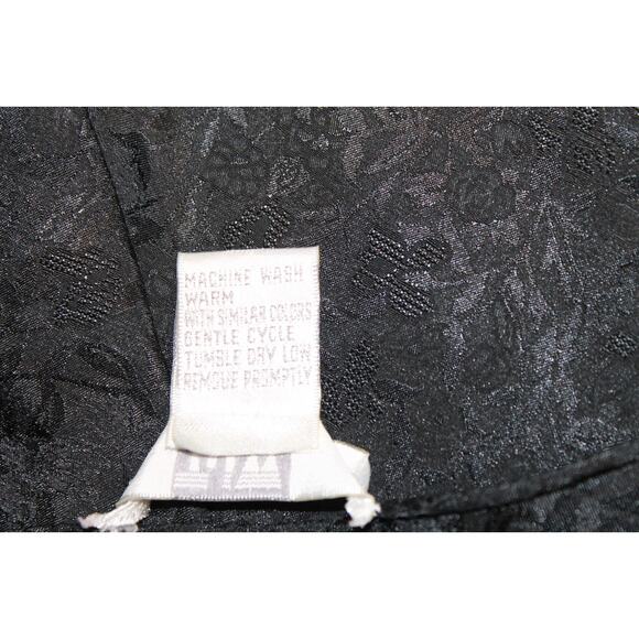 Vintage Black Jacquard Slip‎ Dress 90s Witchy Whimsigoth Party Lingerie Size M - Picture 5 of 8